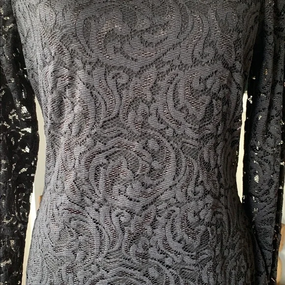 Cache lace top black long sleeve stretchy Victorian steampunk - Picture 10 of 14